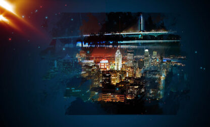 Montreal City Night Art Background