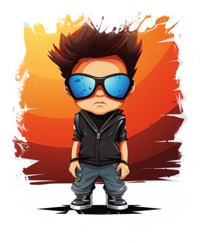 Cool Chilling Kid with Sunglasses
