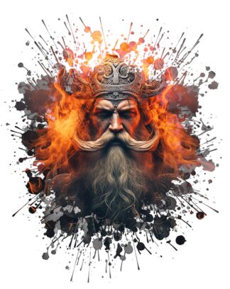 Furious Viking Warrior on Fire