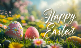 Happy Easter Wishes - Eggs in Nature Image