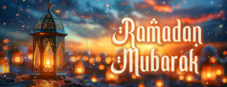 Ramadan Mubarak Banner - Inspiring Sunset Lights Image